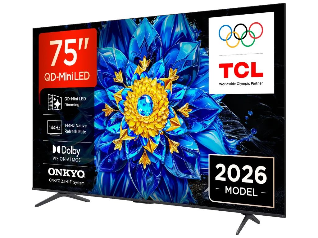 TCL 75"P8L 4K QLED Google TV;QD-Mini LED Dimming 144Hz(288Hz FHD), D.Atmos, D.Vision 450 nits