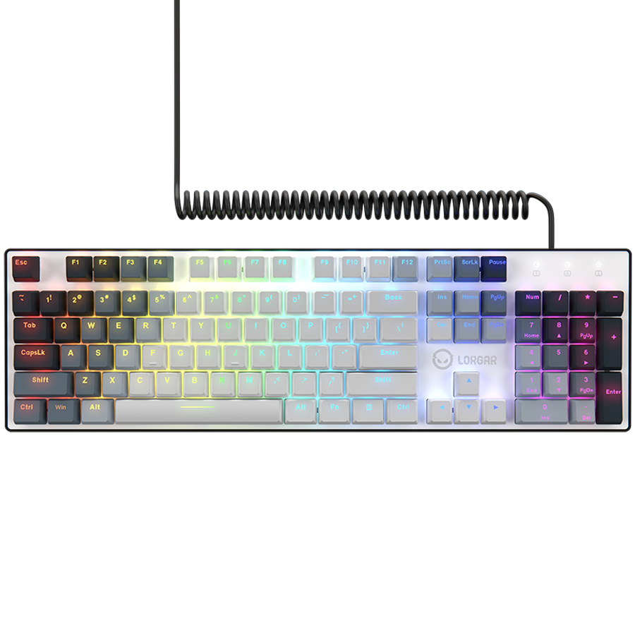 LORGAR Azar 514, Wired mechanical gaming keyboard, RGB backlight, 1680000 colour variations, 18 modes, keys number: 104, 50M clicks, linear dream switches, spring cable up to 3.4m, ABS plastic+metal,  - slika 2