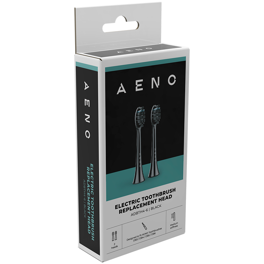 AENO Replacement toothbrush heads, Black, Dupont bristles, 2pcs in set (for ADB0004/ADB0006 and ADB0003/ADB0005) - slika 4