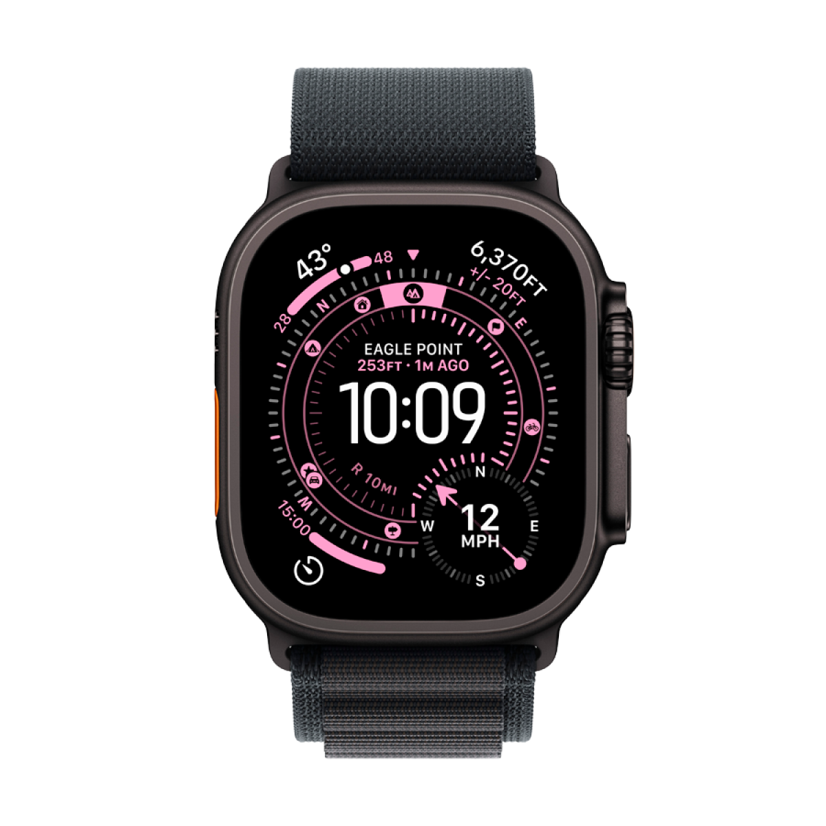 Apple Watch Ultra 3 Cellular 49mm Black Titanium Case with Black Alpine Loop - Large - slika 6