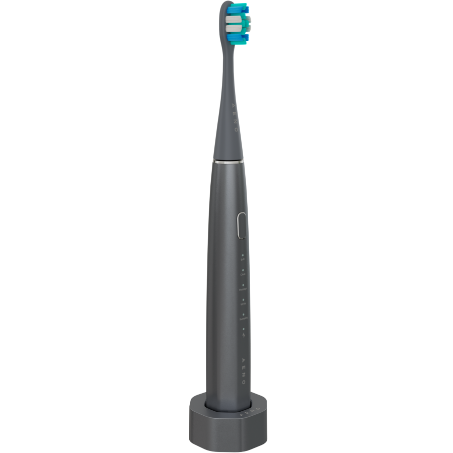 Wireless Tooth Brush, Grey, 3 Brush Heads, 1400mAh, Function: Soft, Clean, Massage, White, Sweep - slika 3