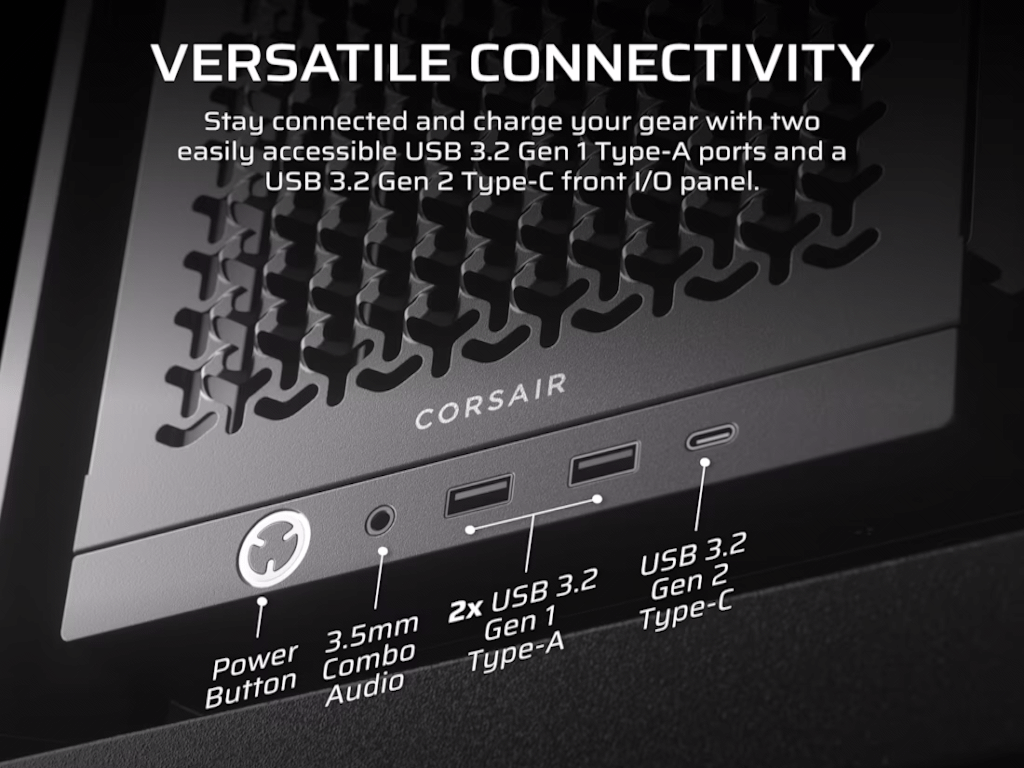 CORSAIR FRAME 4000D Case360mm radiator, 170mm cooler430mm GPU, ATX, Black - slika 2