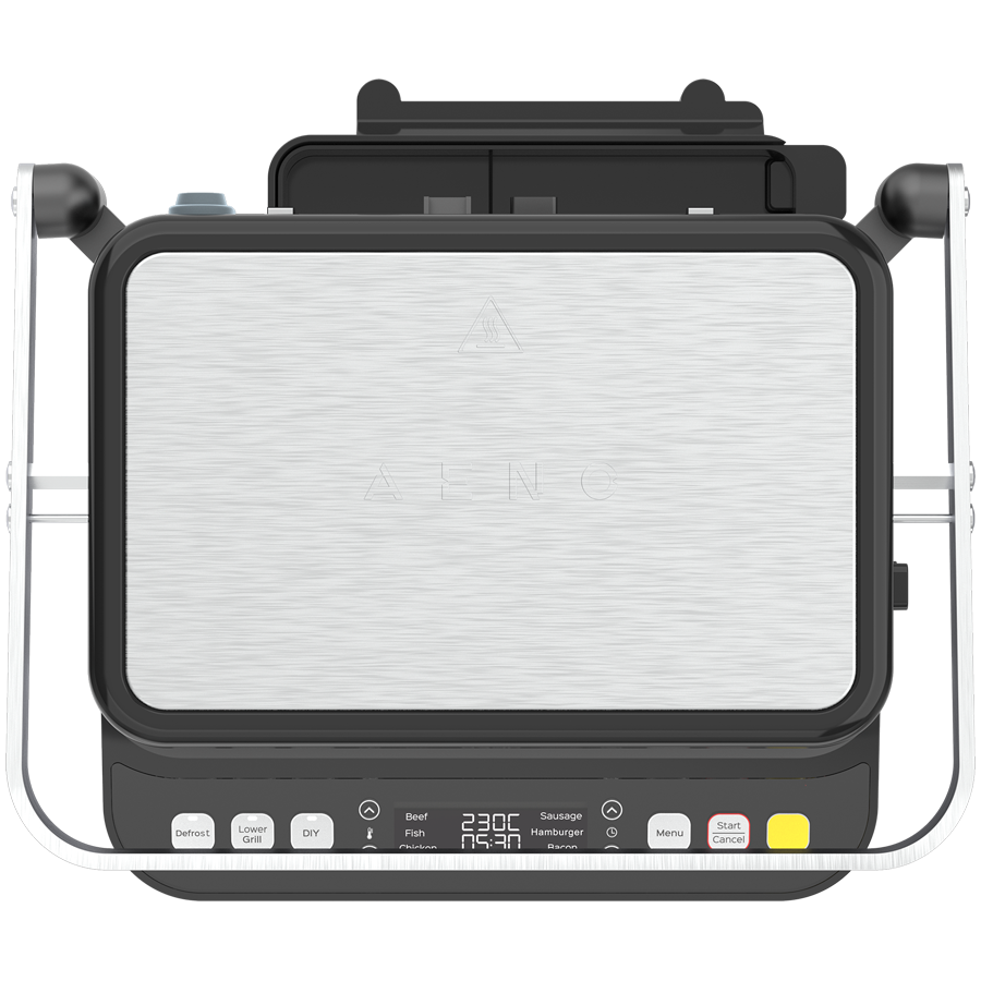 AENO ''Electric Grill EG5: 2000W, 2 heating modes - Lower Grill, Both Grills, 6 preset programs, Defrost, Max opening angle -180°, Temperature regulation, Timer, Removable double-sided plates, Plate s - slika 5