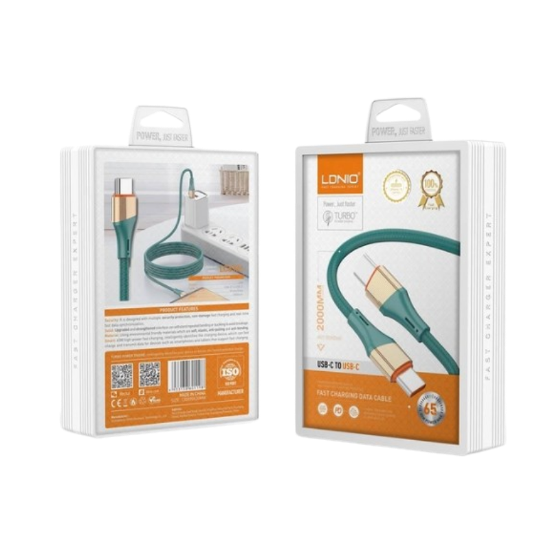 USB kabal LDNIO LC632C Type C-C pleteni 2m - slika 3
