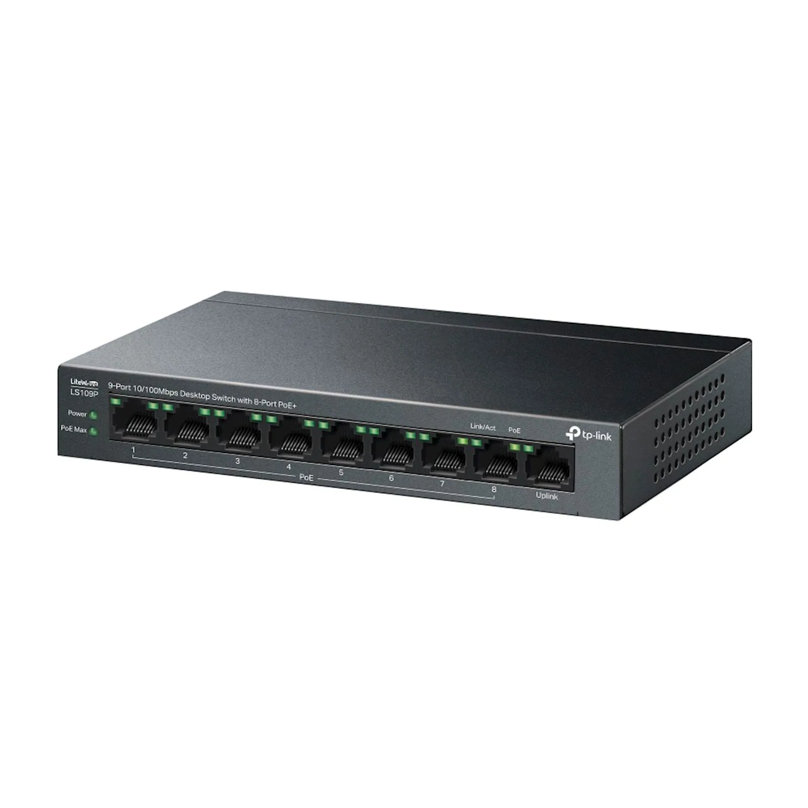 Switch TP-Link Omada 9-Port 10/100 Desktop 8-Port PoE+ LS109P - slika 2