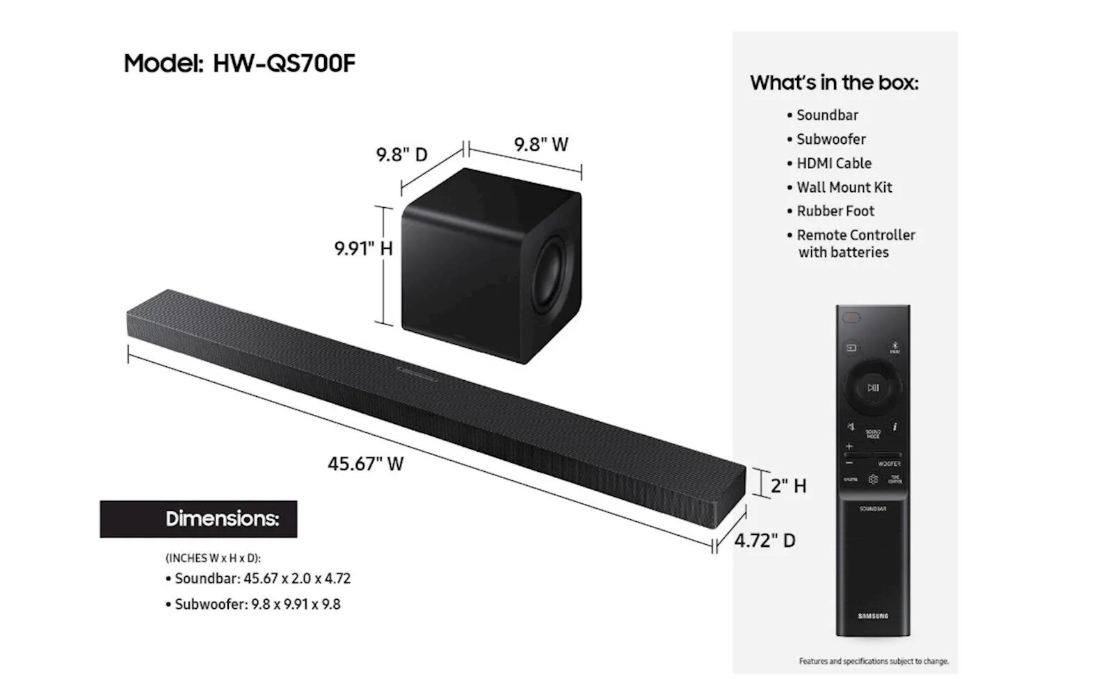 Soundbar SAMSUNG HW-QS700F 3.1.2 ch - slika 4
