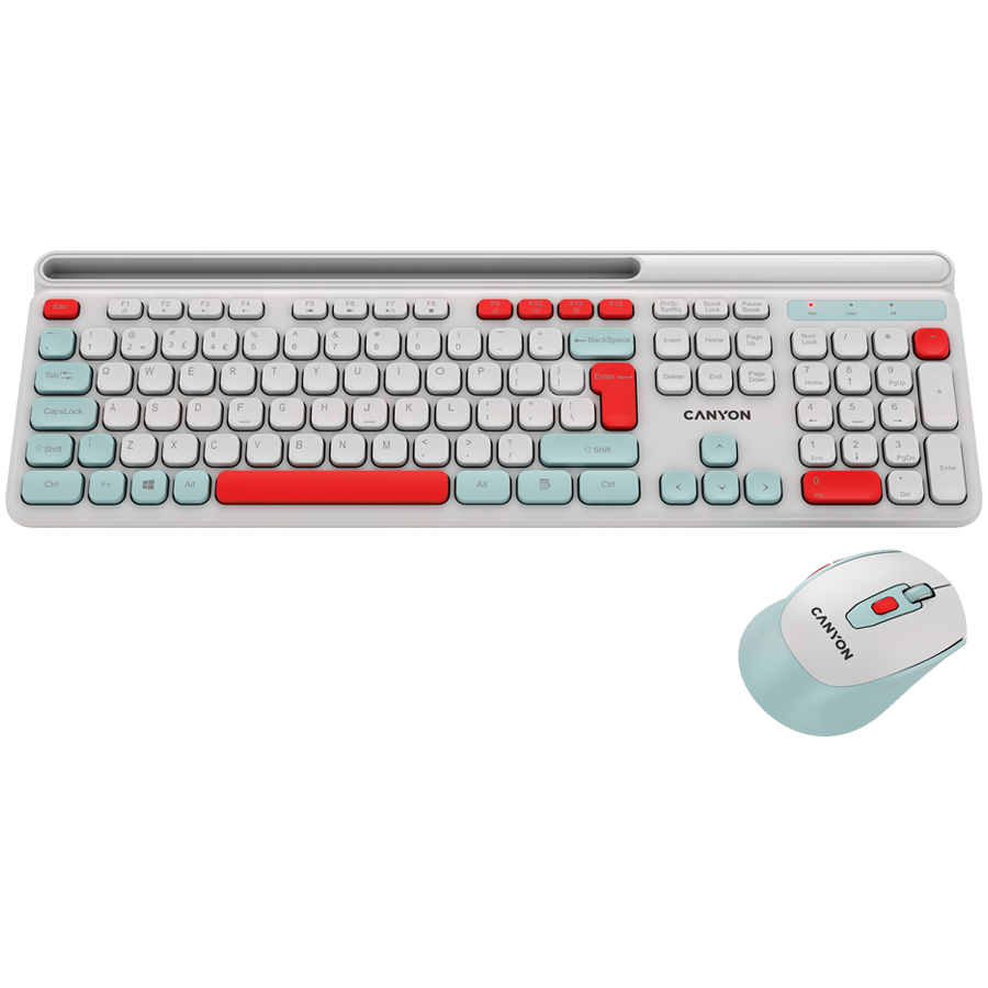 CANYON HSET-W5 EN Keyboard+Mouse AAA+AA Wireless White - slika 2