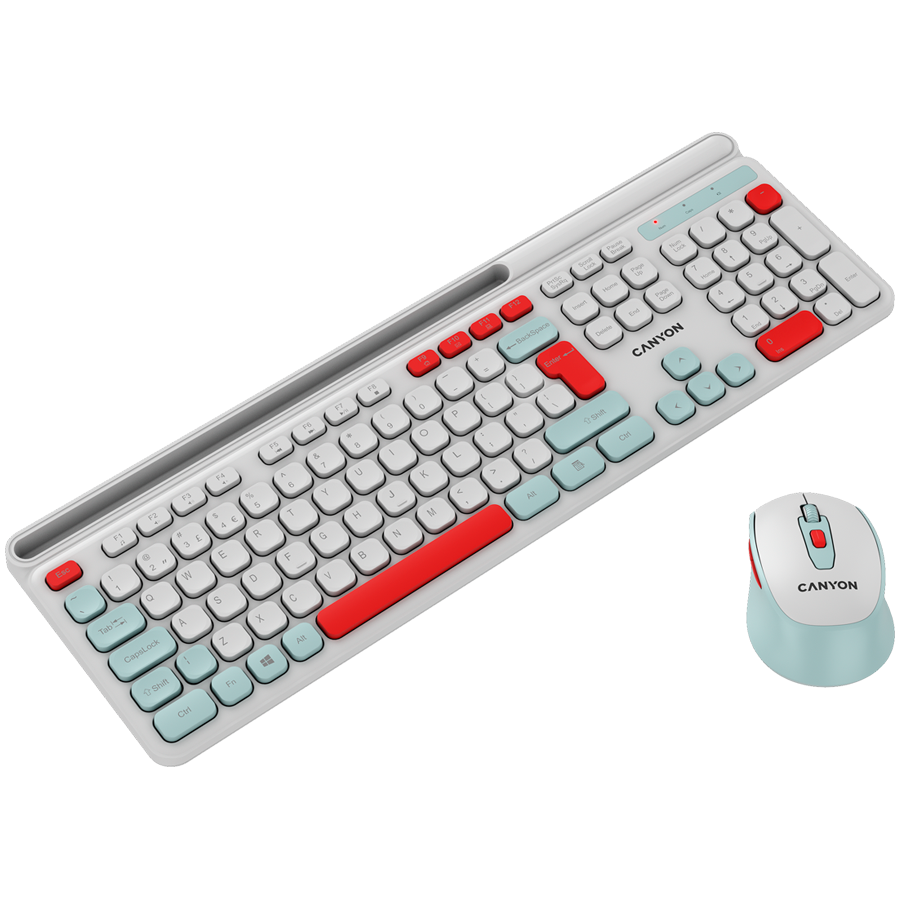 CANYON HSET-W5 EN Keyboard+Mouse AAA+AA Wireless White - slika 3
