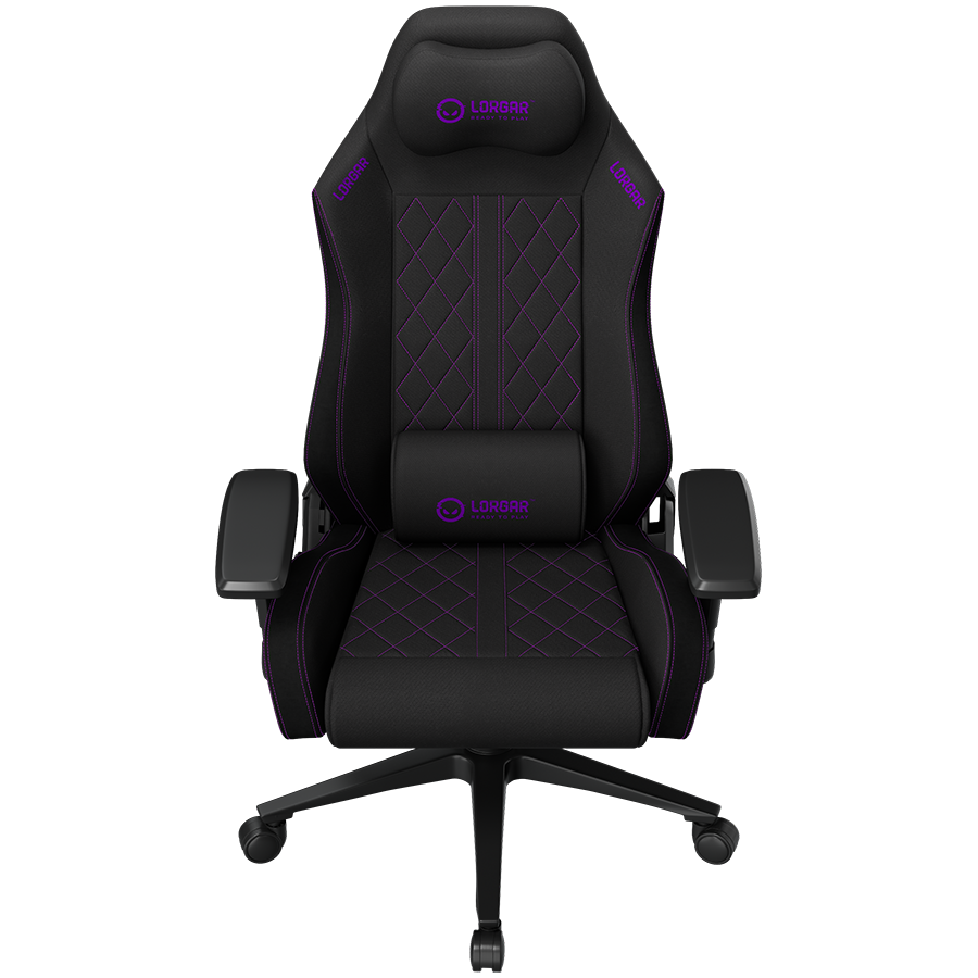 LORGAR CHA41, Ergonomic Gaming Chair Advanced, premium anti-stain fabric, Black/purple - slika 2