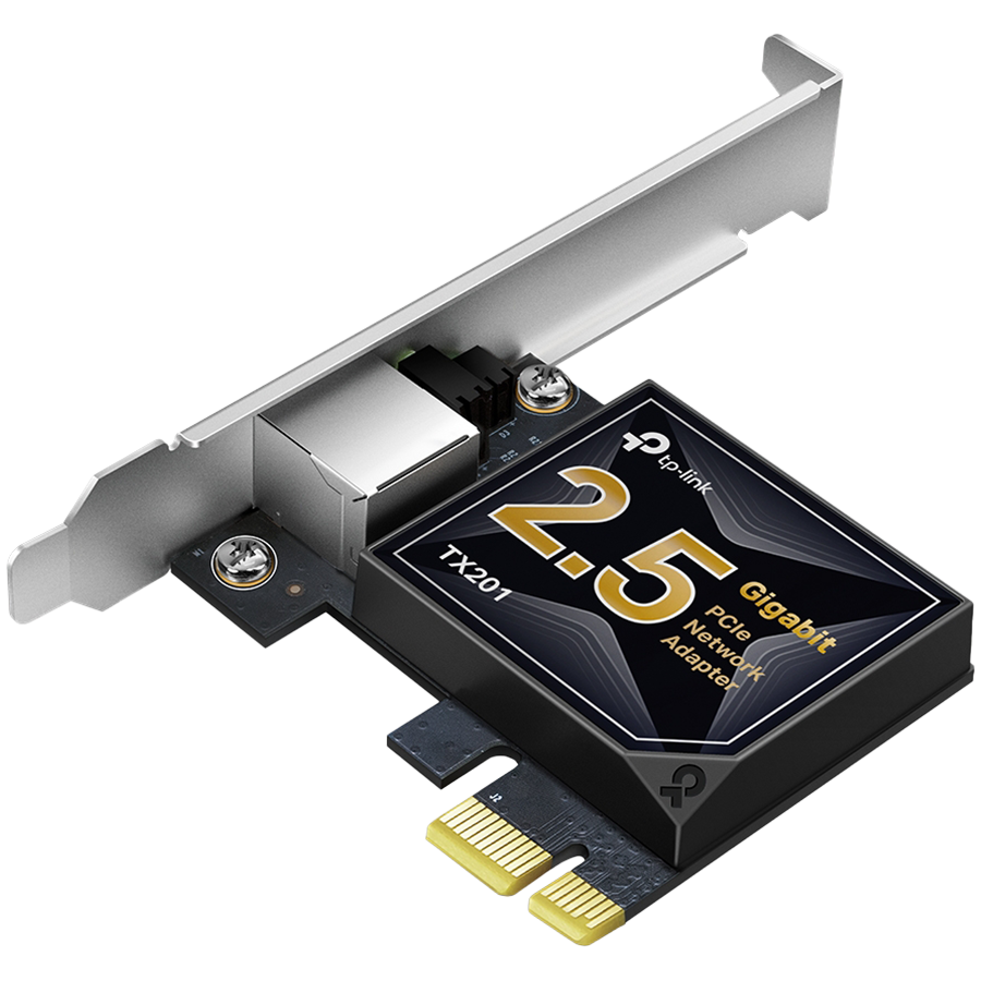 TP-Link TX201 2.5 Gigabit PCI Express Network Adapter, PCIe 2.1 ×1, Support 2.5/1 Gbps and 100 Mbps Network Standards, Low-Profile and Full-Height Brackets, Fully compatible with Windows 11/10/, Windo