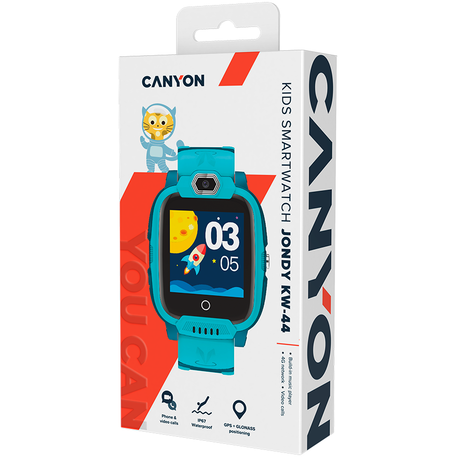 CANYON kids watch Jondy KW-44 4G Camera GPS Music Green - slika 4