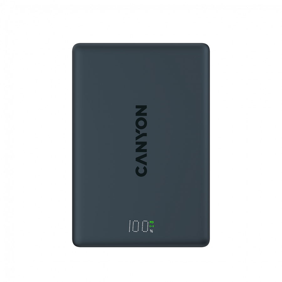 CANYON magnetic power bank OnPower 511 PD20W 10000mAh Aluminium Interstellar Crni - slika 3
