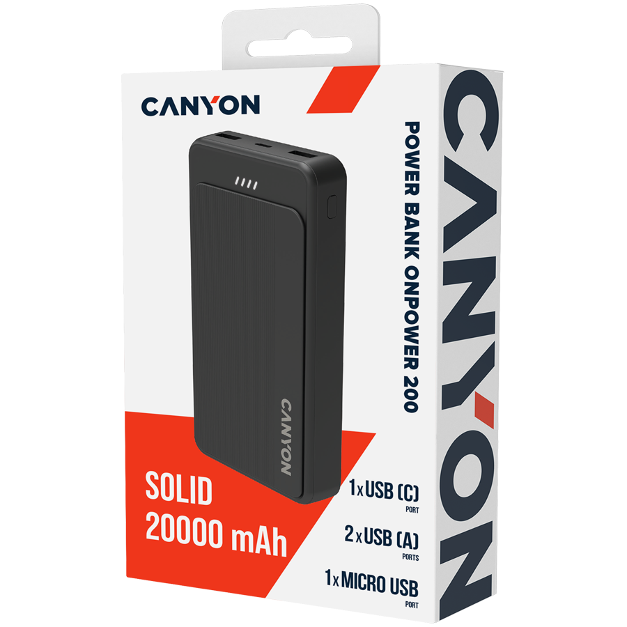 CANYON power bank OnPower 200  20000mAh Black - slika 5