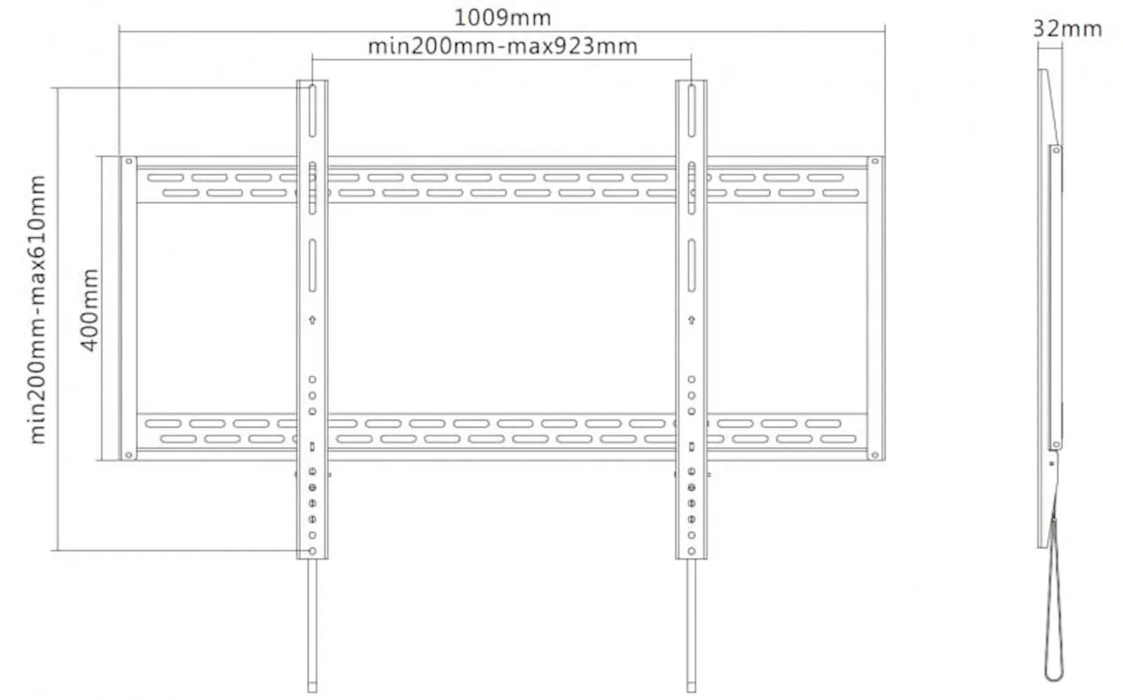 Nosač za TV REFLECTA PLANO Flat 100-9060 ; 60-100" ; max100kg; black - slika 2