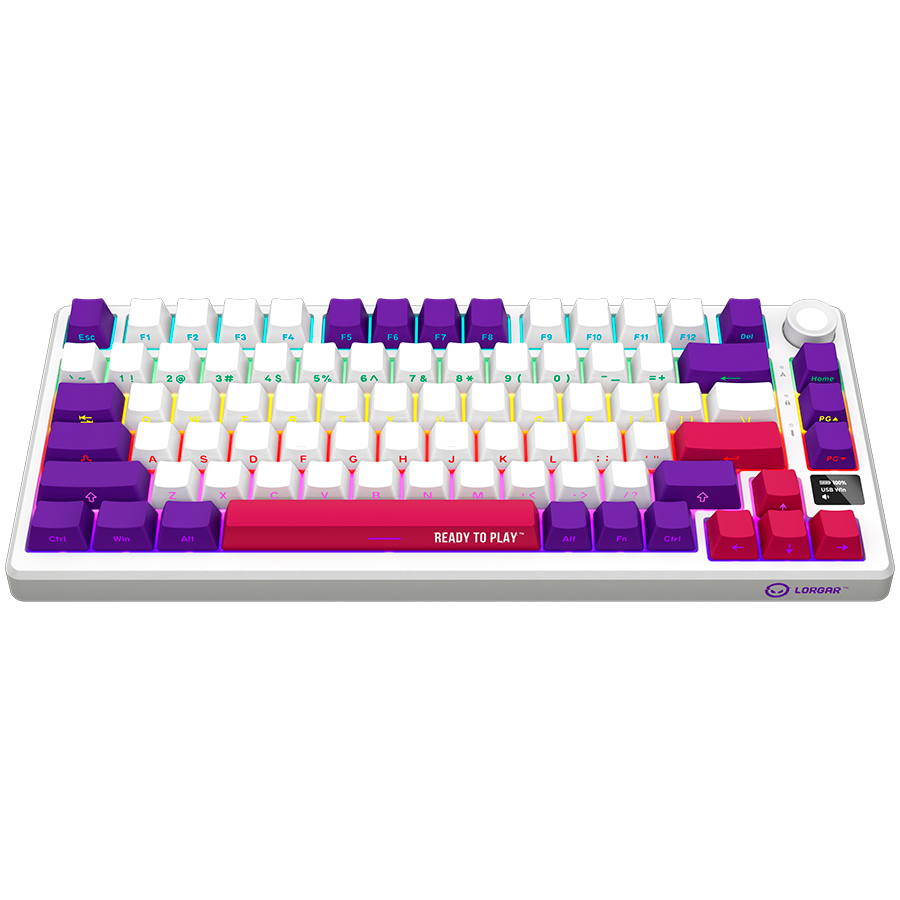 LORGAR KBP7075W, Wireless 75% Mechanical Gaming Keyboard Pro, White, EN layout - slika 3