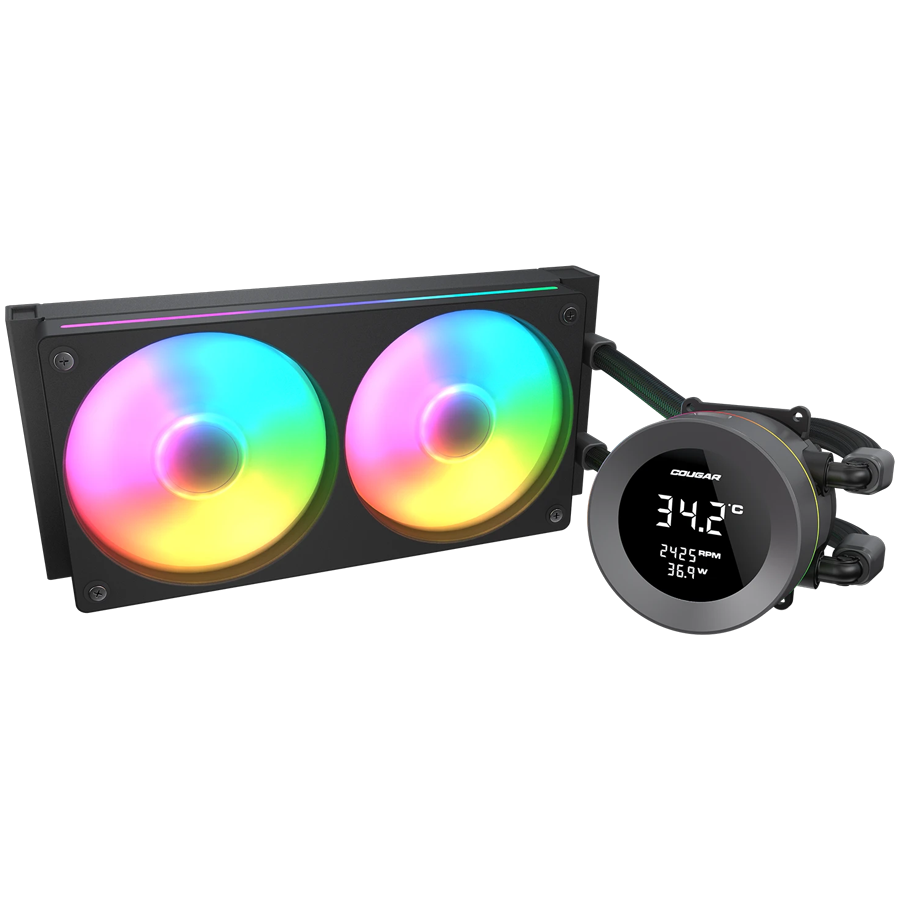 COUGAR Poseidon Vistek ARGB 240 AiO Liquid Watercooling - Black - slika 2
