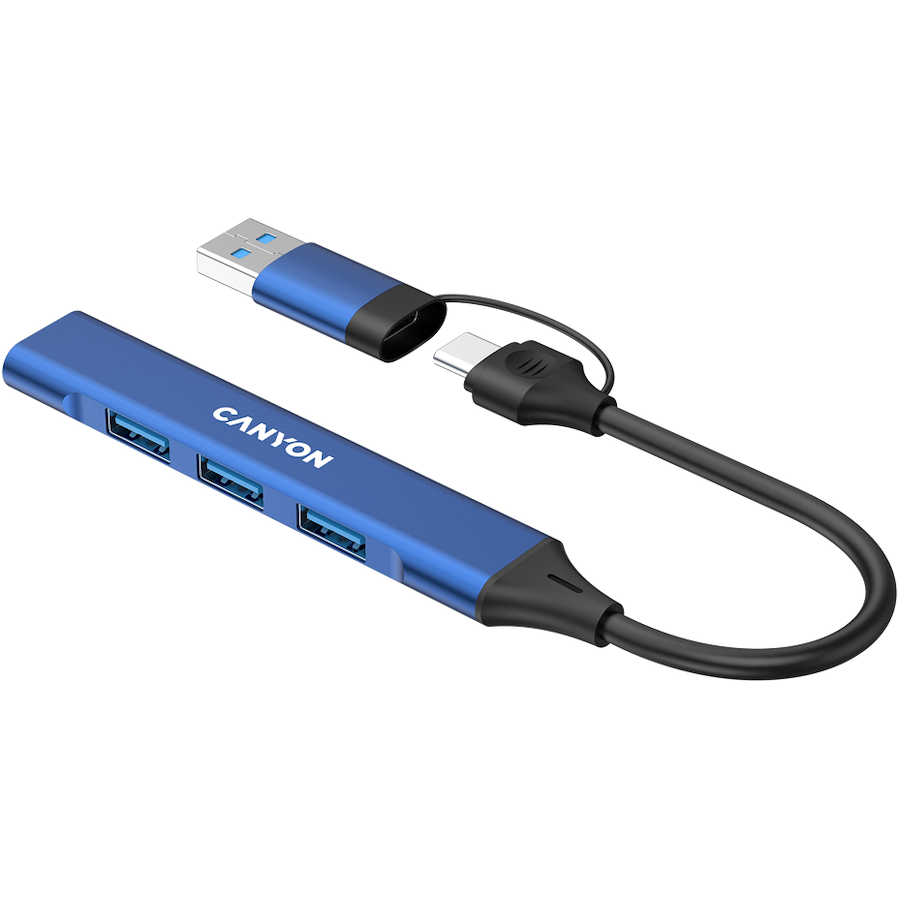 CANYON hub DS-02 4in1 USB-A/C Blue - slika 5