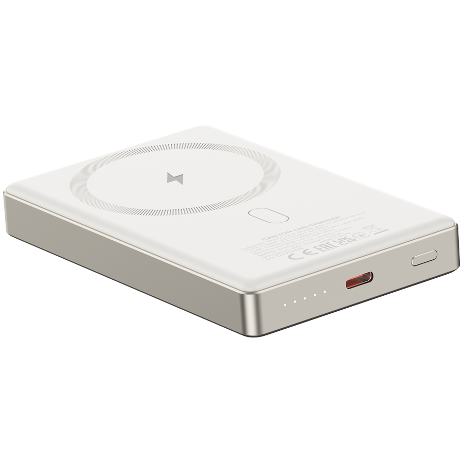 CANYON power bank OnPower 510 slim Magnetic 10000 mAh PD20W Bež - slika 5