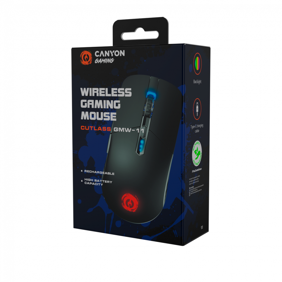 CANYON Gaming Mouse CUTLASS max DPI 2400 RGB Wireless Black - slika 6