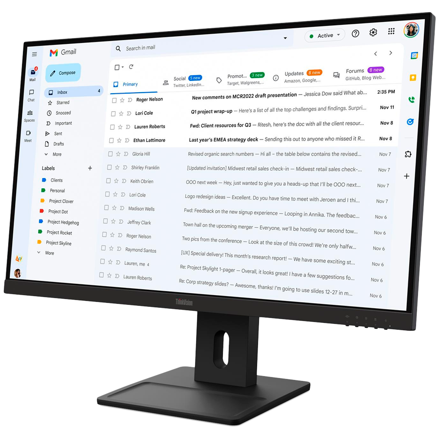 ThinkVision E27-40, 27" IPS, 1920x1080 FHD, 1500:1, 300 nits, 100Hz, 178 / 178, 16:9, 4/6ms, HDMI, DP, VGA, 2x 2w, Tilt, Swivel, Pivot, Height Adjust Stand, VESA, Raven Black, 3Yr - slika 3