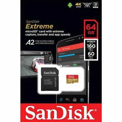 Memorijska kartica SanDisk Extreme microSDXC, A1, V30, U3 64GB