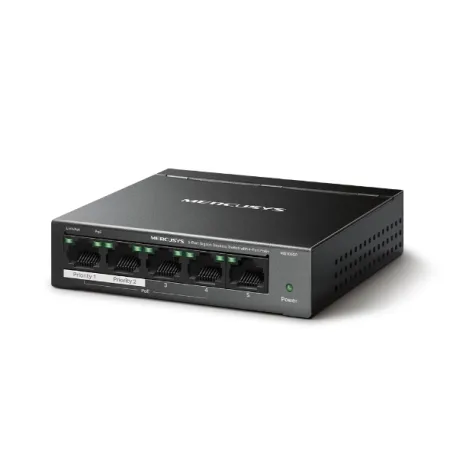 Mercusys MS105GP Desktop Switch 5x10/100/1000 + 4-Port PoE+ - slika 2