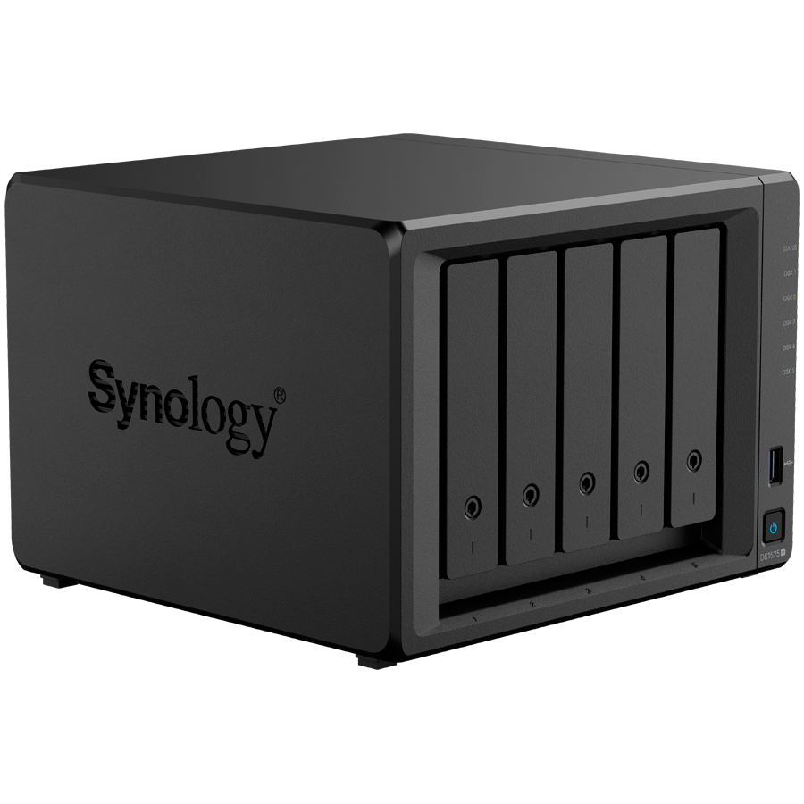 Synology DiskStation DS1525+ Tower, 5-Bays 3.5'' SATA HDD/SSD, 2 x M.2 2280 NVMe SSD slot, CPU AMD Ryzen V1500B 4-core 2.2 GHz, 8 GB DDR4 ECC SODIMM, 2x RJ-45 2.5 GbE LAN Port; 2x USB 3.2; 1 xUSB Type - slika 5