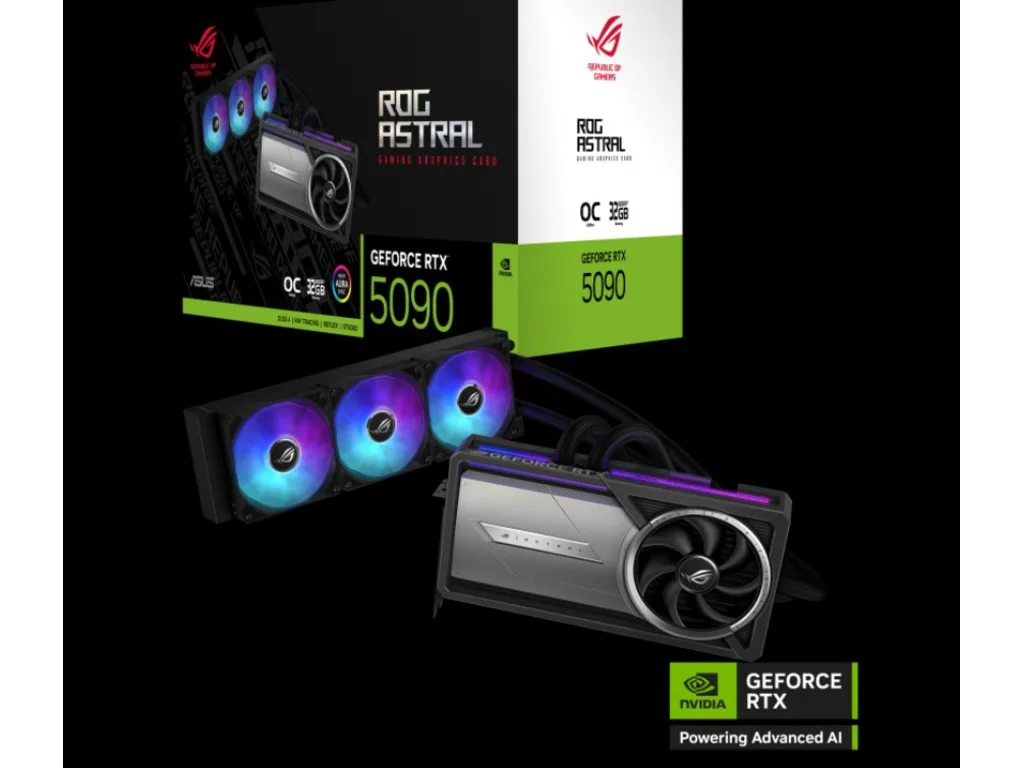 ASUS ROG-ASTRAL-LC-5090 32GB GDDR7 OC, Fluid Force With Liquid Cooler, 512-bit,2xHDMI,3xDP