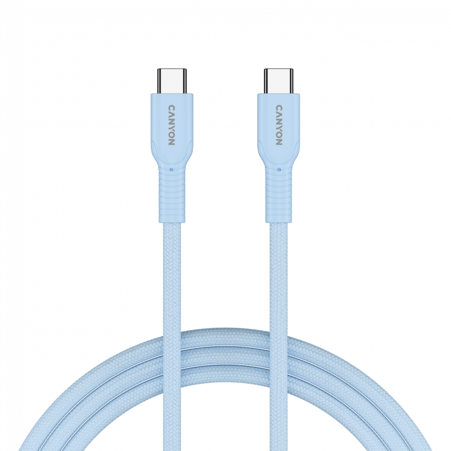 CANYON cable OnWire 60CL C-C 60W COLOR Braided 1m Light Blue - slika 4