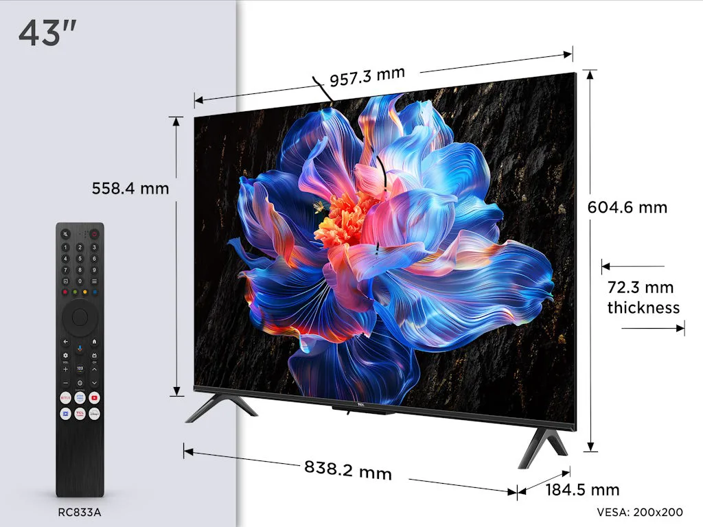 TCL 43"V6C 4K TV Google OSHDR10 HVA Panel Motion ClarityDolby Audio; AiPQ Processor; - slika 4