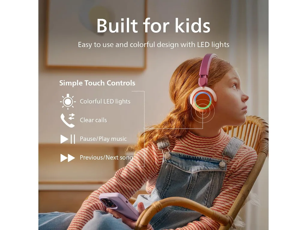 Philips TAK4200 djecije slusBT; LED svjetla; do 45h bateribezicno dijeljenje zvuka; aplikacija - slika 4