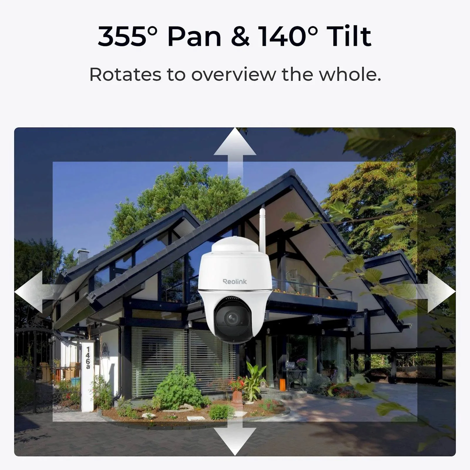 Reolink IP Kamera Argus PT Light B420+Solarni panel, 3MP, 2K, okretna 355°, nagib: 140° - slika 3