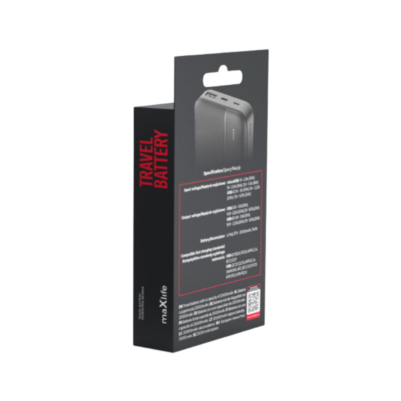Power Bank Maxlife MXPB-02 PD QC 20W 20000 mAh Black - slika 2