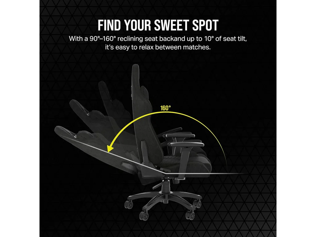 Corsair TC100 Gaming ChairRelaxed, Fabric Black/Grey120kg - slika 5