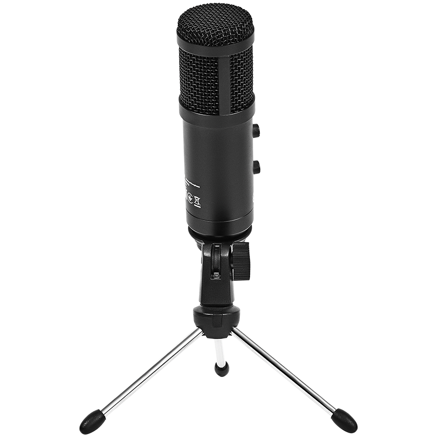 LORGAR Soner 313, Gaming Microphones, Black, USB condenser microphone with Volume Knob & Echo Kob, including 1x Microphone, 1 x 2.5M USB Cable, 1 x Tripod Stand, 1 x User Manual, body size: Φ47.4*158. - slika 2