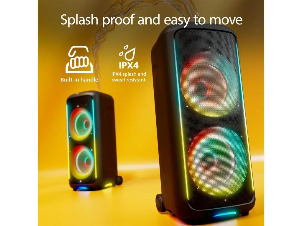 Philips TAX5000E/10 BT zvučnikmaks. 200W-100W RMS; bat do14hsvjetlosni efekti; ulaz gitara i mikrofo - slika 5