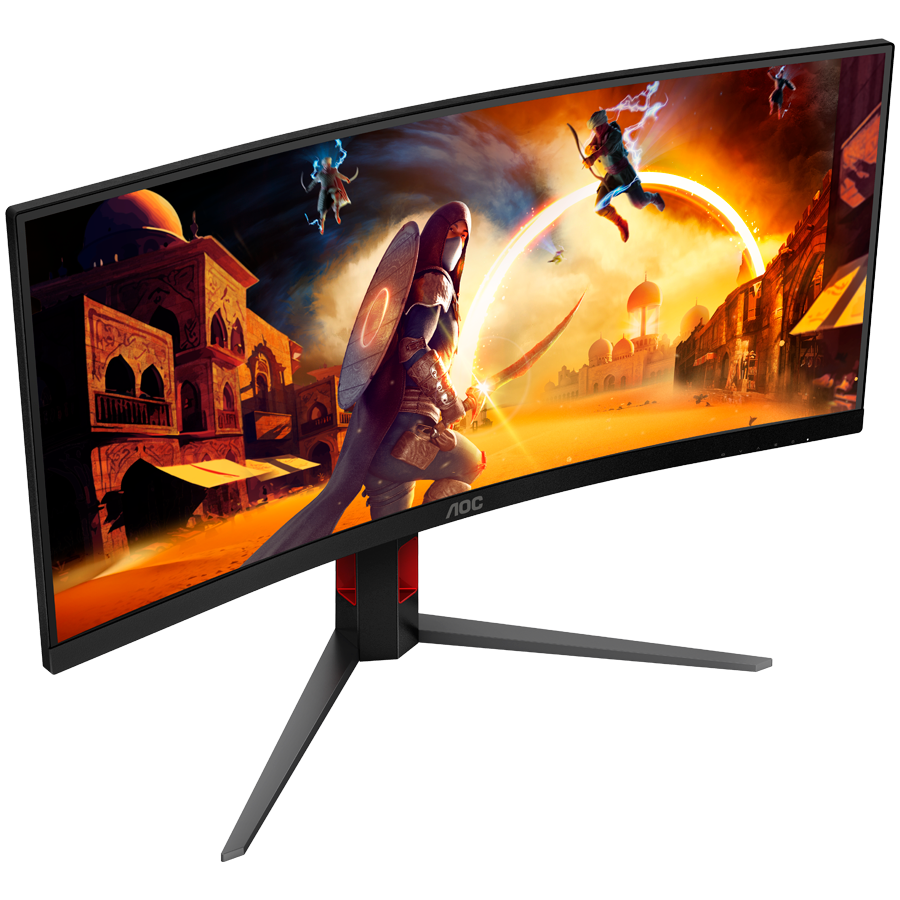 AOC Monitor Gaming CU34G4 Curved 34" Fast VA, 3440x1440, 180Hz, 0.5ms MPRT (1ms GtG), 300 cd/m2, 2500:1, 1500R, Adaptive Sync, FreeSync Premium, HDR10, 2x HDMI, 1x DP, Full Ergo - slika 2