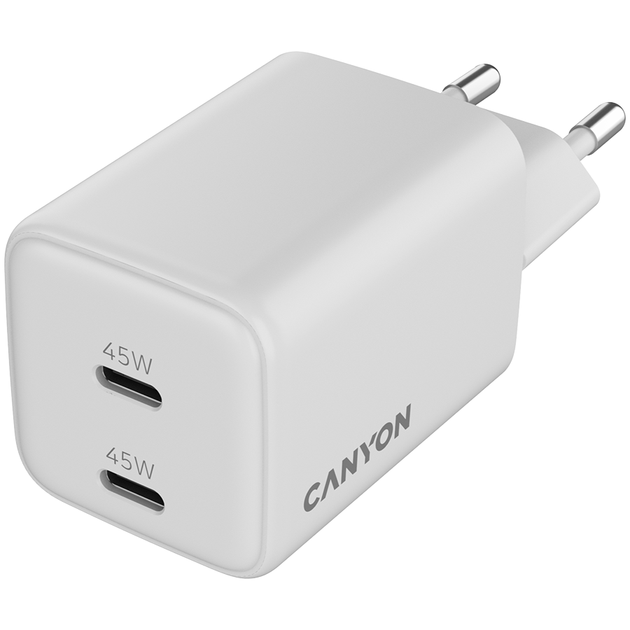 CANYON charger CU45CC GaN 45W 2xPD EU White - slika 4