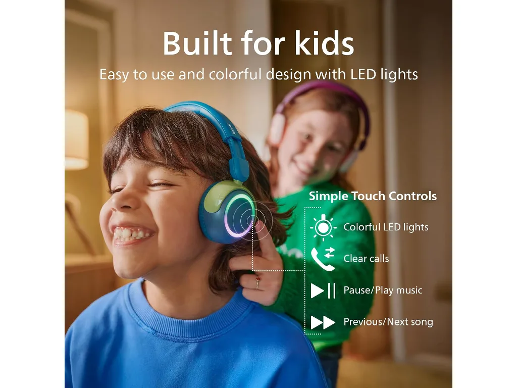 Philips TAK4200 djecije slusBT; LED svjetla; do 45h bateribezicno dijeljenje zvuka; aplikacija - slika 3