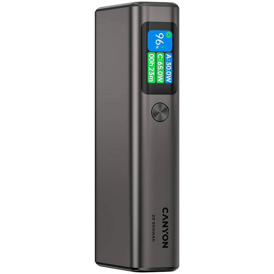 CANYON power bank OnPower 230 TFT 20000 mAh PD130W Dark Grey - slika 2