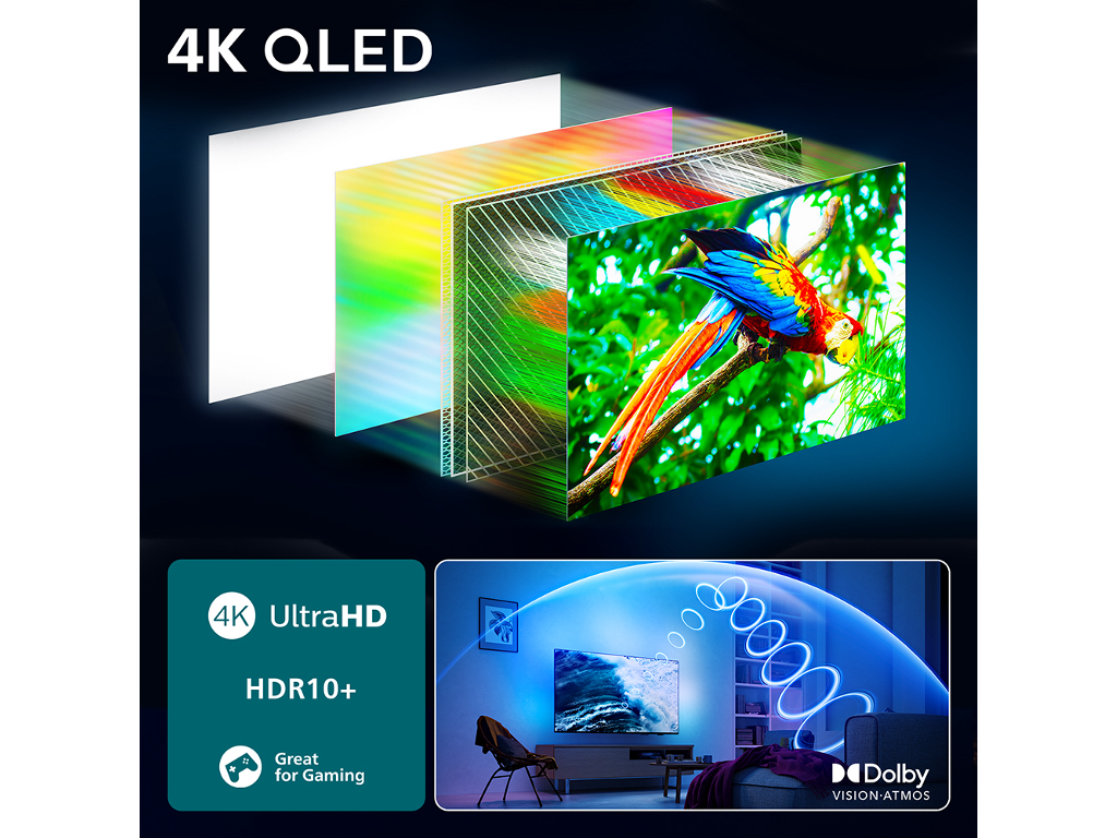 Philips 55''PUS9010 4K QledTitan OS; AMBILIGHT TV; 144Hz;P5 Picture Engine; Dolby Atmos i Vision - slika 8