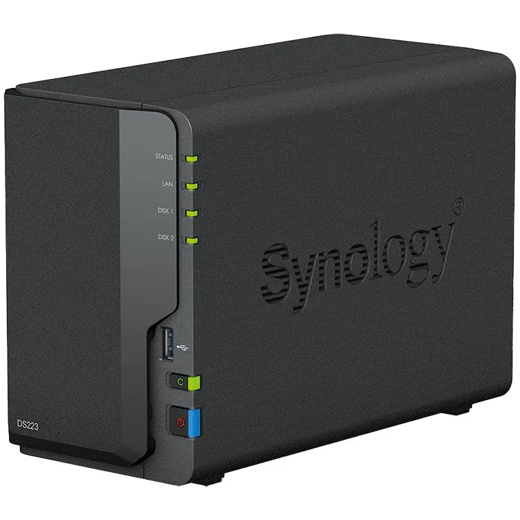 Synology DiskStation DS223, Tower, 2-bays 3.5'' SATA HDD/SSD, CPU 4-core 1.7 GHz, 2 GB DDR4 non-ECC, RJ-45 1GbE LAN Port, 3 x USB 3.2 Gen 1 Port, 1.28 kg, 2y - slika 2