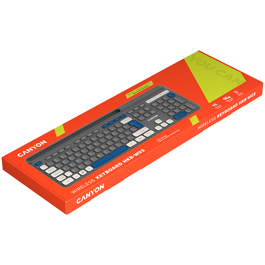 CANYON keyboard HKB-W03 EN AAA Wireless Grey - slika 7