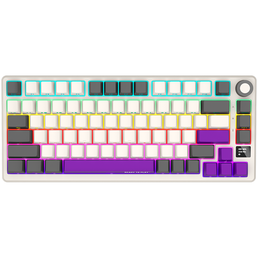 LORGAR KBP7075W, Wireless 75% Mechanical Gaming Keyboard Pro, Beige, EN layout