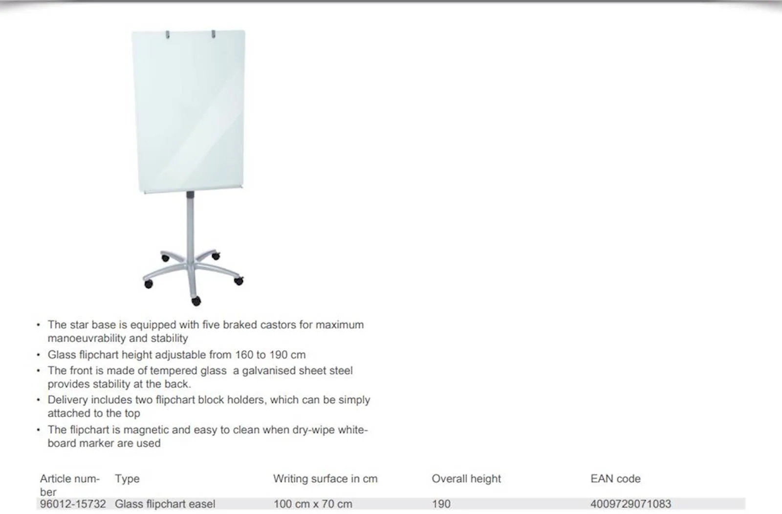 Profesionalna staklena tabla Dahle 100 cm x 70 cm - slika 4