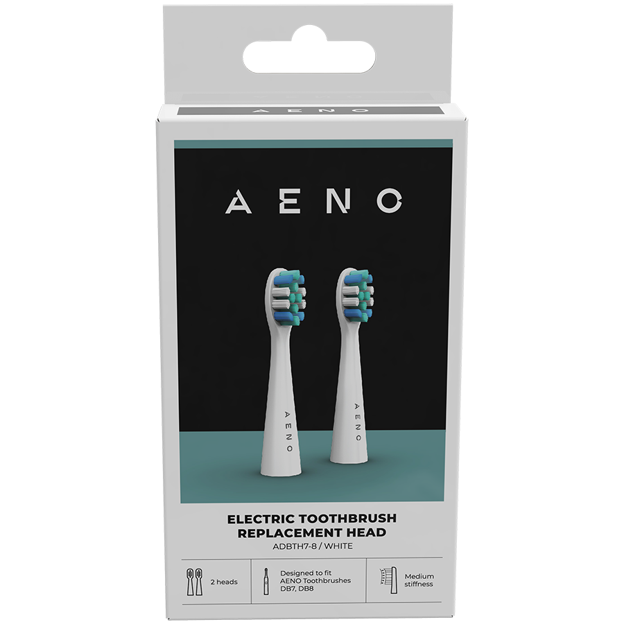 AENO Replacement toothbrush heads, White, Dupont bristles, 2pcs in set (for ADB0007/ADB0008) - slika 2