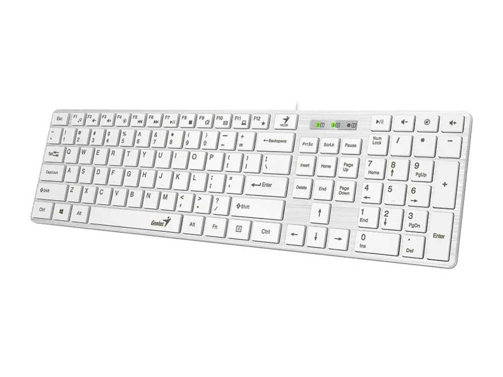 Genius SlimStar 126 tastatura  USB veza, low-profile tipke, bijela - slika 2