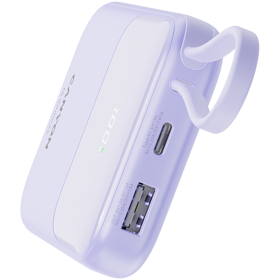 CANYON power bank OnPower 101 built-in cable 10000 mAh PD22.5W Ljubičasti - slika 6