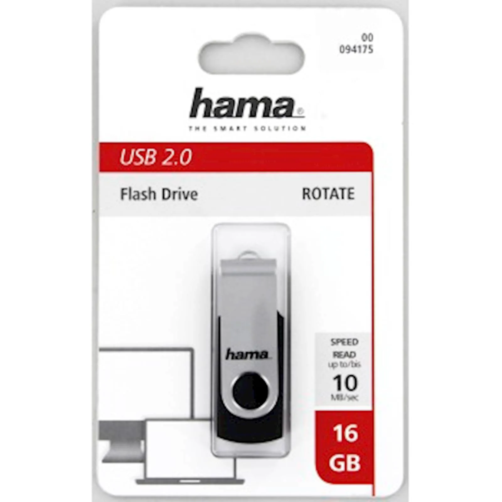 USB HAMA ROTATE 2.0 16GB, 10MB/s, black/silver - slika 5