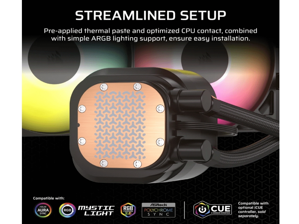 CORSAIR NAUTILUS 360 RS AIOLiquid CPU Cooler, Black,RS120LGA1851, LGA1700, AM5, AM4 - slika 3